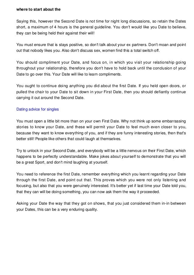 Where To Go On A Second Date Where To Go On A Second Date